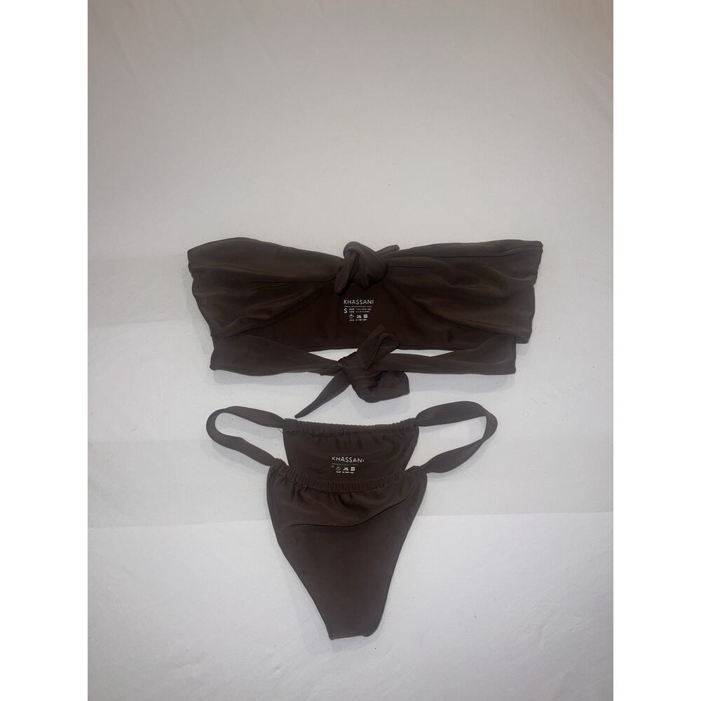 Khassani Brown Two Piece Bikini Swimsuit Women's Size Small